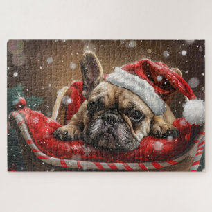 Franse Bulldog Kerst Festiviteit Legpuzzel