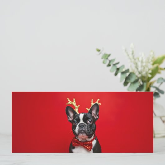 Franse Bulldog Kerst met vlinderdas (Staand voorkant)