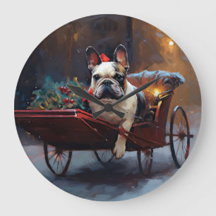 Franse Bulldog Kerst Seizoen Grote Klok