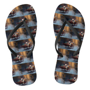 Franse Bulldog Kerst Seizoen Teenslippers