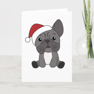 Franse Bulldog Kerst Sneeuw Winter Dieren Feestdagen Kaart