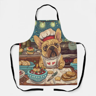 Franse Bulldog Kerstbakfeest: Festive Kerstmis Schort