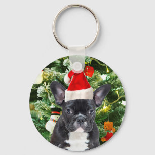 Franse Bulldog Kerstboom Ornamenten Sneeuwman Sleutelhanger