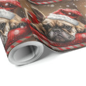 Franse Bulldog Kerstfeest Cadeaupapier (Rol Hoek)