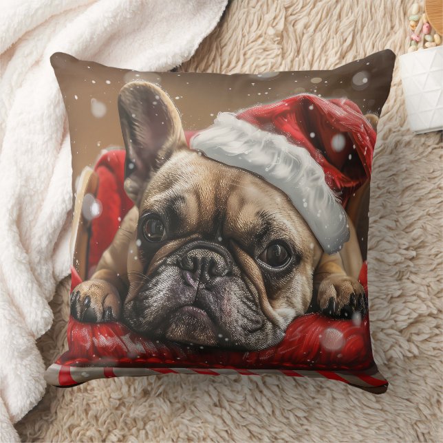 Franse Bulldog Kerstfeest Kussen (Deken)