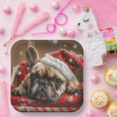 Franse Bulldog Kerstfeest Papieren Bordje (Feest)