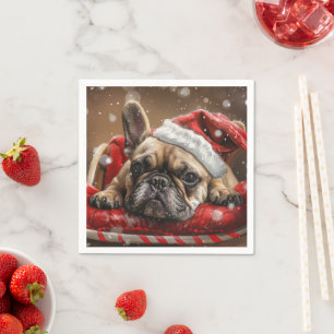 Franse Bulldog Kerstfeest Servet