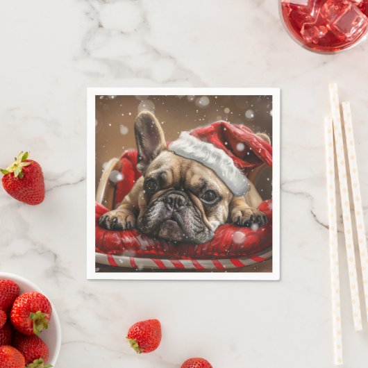 Franse Bulldog Kerstfeest Servet (Insitu)