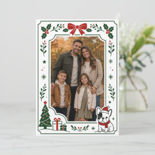 Franse Bulldog Kerstkaart Fotolijst Bedankkaart