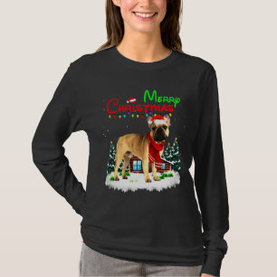 Franse Bulldog kerstlampjes Merry T-shirt