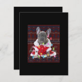 Franse Bulldog kerstlampjes met lelijke Sweater Do Bedankkaart (Voorkant / Achterkant)