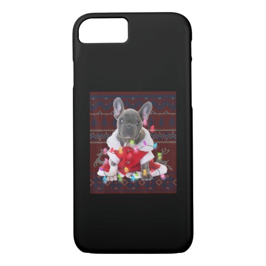 Franse Bulldog kerstlampjes met lelijke Sweater Do Case-Mate iPhone Case (Achterkant)