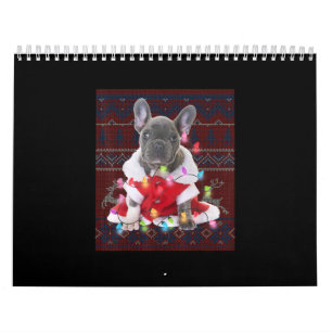 Franse Bulldog kerstlampjes met lelijke Sweater Do Kalender