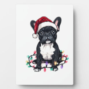 Franse Bulldog Kerstlichten Xmas Honden Cadeaus Me Fotoplaat