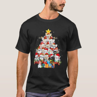 Franse Bulldog Kerstman Kerstboom Lichtjes Prettig T-shirt