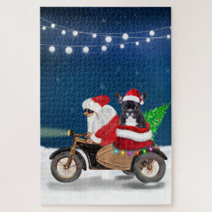 Franse Bulldog Kerstman Santa Claus Legpuzzel