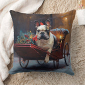 Franse Bulldog Kerstmis Feestelijk Seizoen Kussen (Deken)