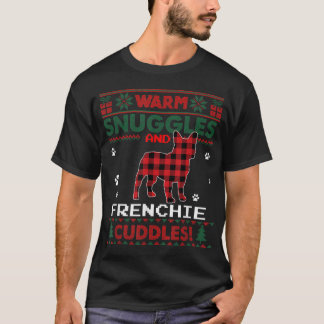 Franse Bulldog Kerstmis Pajama Dog Ugly Kerstmis T-shirt