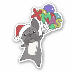 Franse Bulldog Kerstsneeuwwinterdieren Sticker