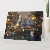 Franse Bulldog kerstvakantie Kaart (Voorkant)