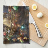 Franse Bulldog kerstvakantie Theedoek (Quarter Fold)