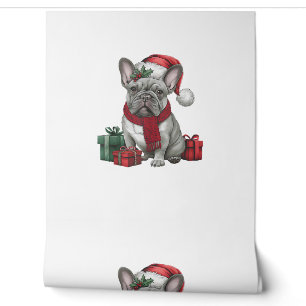 Franse Bulldog Kerstverlichting Kerstman Franse Bu Behang