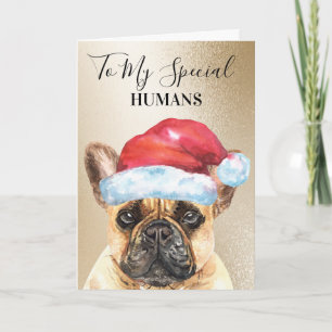 Franse Bulldog kerstwens voor mensen schattig Kaart