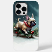 Franse Bulldog Kerstwinter sneeuw Case-Mate iPhone Case (Achterkant)