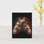 Franse Bulldog Kickboksen Martial Art Boxing Dog G Kaart (Gele Bloem)