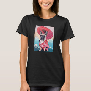 Franse Bulldog Kimono Funny Dog Geisha T-shirt