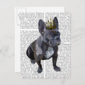 Franse Bulldog King Briefkaart (Voorkant / Achterkant)
