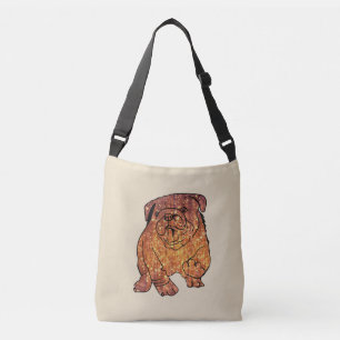 Franse Bulldog Kunst All-Over-Print Schoudertas Crossbody Tas