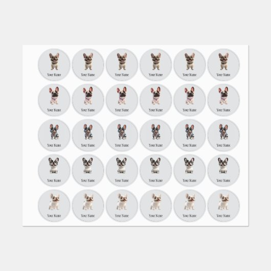 Franse Bulldog Labels (Vel)