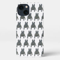 Franse Bulldog Leuke Hond Silhouet Raster Wit