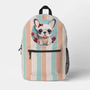 Franse Bulldog lieveheersbeestjes Bloemen Papier S Bedrukte Rugzak