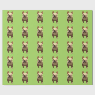 Franse Bulldog, Limoengroen Cadeaupapier