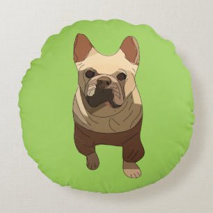 Franse Bulldog, Limoengroen Rond Kussen