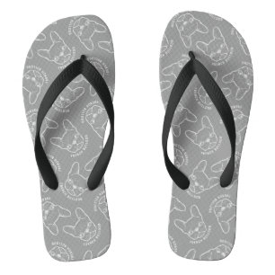 Franse Bulldog Line Art Teenslippers