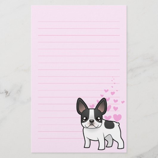 Franse Bulldog Love Briefpapier (Voorkant)