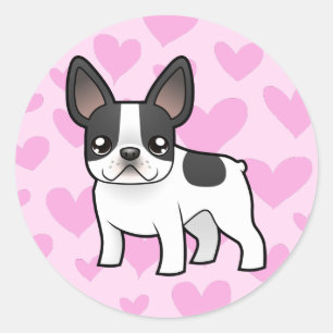 Franse Bulldog Love Ronde Sticker