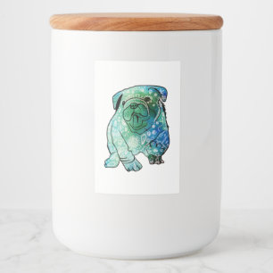Franse Bulldog Mandala Art aangepaste voedselconta Voedselcontainer Etiket