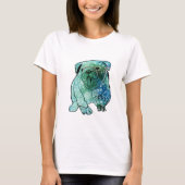 Franse Bulldog Mandala Art Basic T-shirt, wit T-shirt (Voorkant)