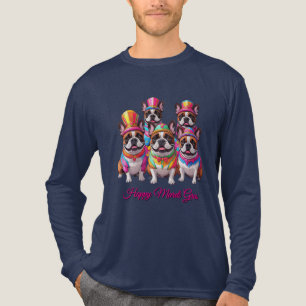 Franse Bulldog Mardi Gras Franse Bulldog Tri-Blend Shirt