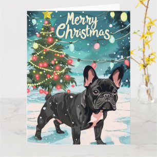 Franse Bulldog Merry kerst Kaart