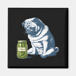 Franse bulldog met augurkpot grappige meme 90s magneet