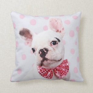 Franse Bulldog met Bow-Stropdas Kussen