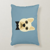 Franse Bulldog met bowtie blauw Accent Kussen (Voorkant(Verticaal))