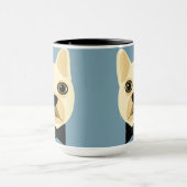 Franse Bulldog met bowtie blauw Mok (Midden)