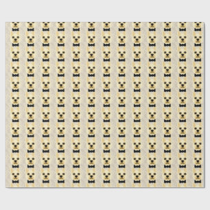 Franse Bulldog met Bowtie, visgraat beige Cadeaupapier