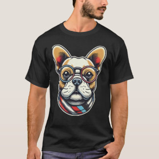 Franse Bulldog met bril Frenchie T-shirt
